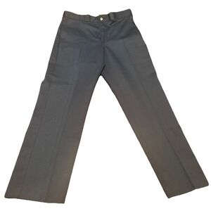 Vintage Union Made Men's Dress Pants 34x29 Navy Blue Polyester Blend USA 60s-70s